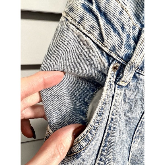 Zara Strapless Pleated Denim Mini Dress Women's Size Medium Light Wash - Picture 3 of 8